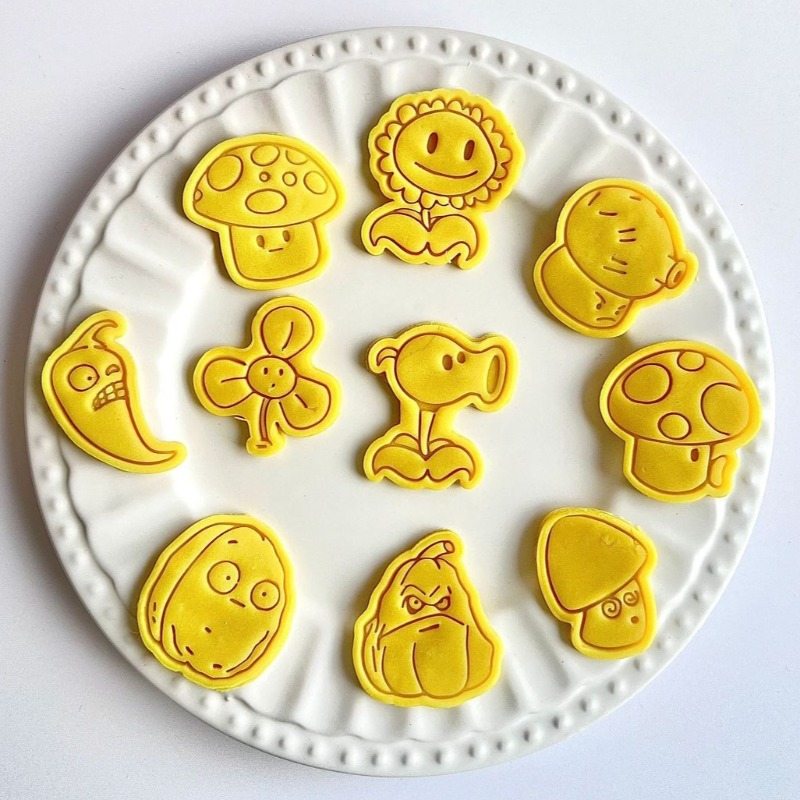 Kitchen And Baking - แม่พิมพ์บิสกิตการ์ตูน Plants Vs. Zombies แบบกดพลิก น่ารัก