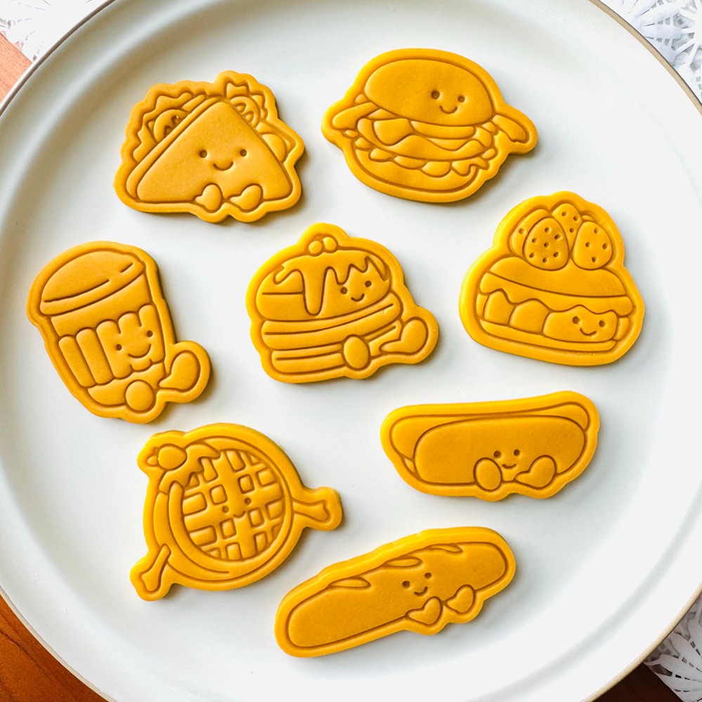 Kitchen Baking Utensil - แม่พิมพ์คุกกี้รูปเบอร์เกอร์น่ารัก แม่พิมพ์เค้ก บิสกิต ของตกแต่งขนม อุปกรณ์ทำขนมหวาน