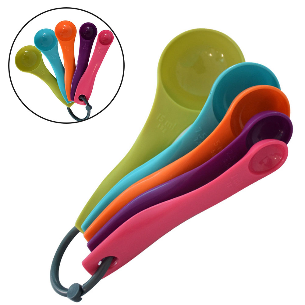 Kitchen Baking Kit - 5 ชิ้นที่มีสีสันเกลือน้ํามันช้อนน่ารักครัว Colourworks วัดช้อนช้อนถ้วยเบเกอรี่ชุด 1/2. 5/5/7.5/15ml