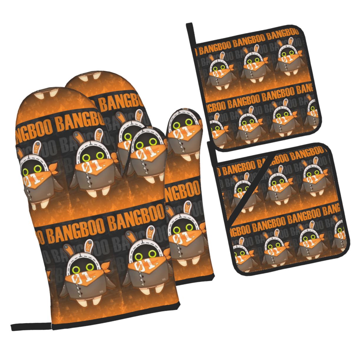 Kitchen Baking Zone - ชุดถุงมือกันความร้อนและที่จับหม้อ Bangboo Zenless Zone Zero จำนวน