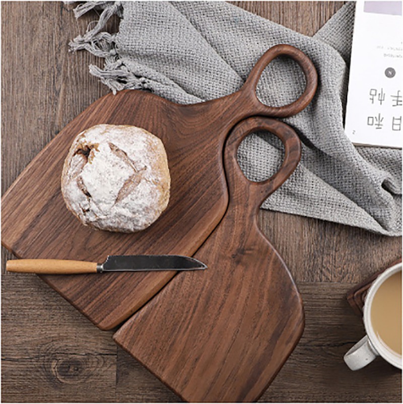 Kitchen And Baking - เขียงไม้แบล็ควอลนัทแท้ ถาดไม้ เขียงพิซซ่า อุปกรณ์ครัว อุปกรณ์อบขนมปัง ผลไม้
