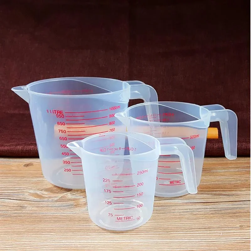 Kitchen Baking Kit - 3 ชิ้นชุดเบเกอรี่ถ้วยตวงของเหลว PVC ขนาดถ้วยพลาสติกวัดปริมาณ Beaker ครัวเบเกอรี่เครื่องมือ