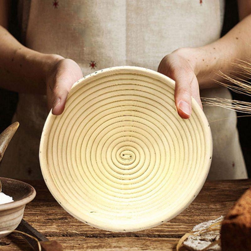 Proofing Basket Banneton - Brotform Proofingผ้าซับหวายธรรมชาติตะกร้าแป้งอบ2ขนาด