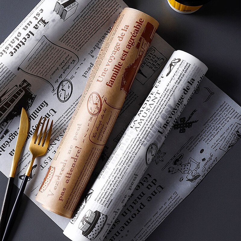 Kitchen Baking Utensil - ม้วนกระดาษดูดซับน้ำมันสำหรับอบหรือเสื่ออาหารพร้อมที่ตัดสไลด์ง่ายต่อการตัดและไม่ติดกระดาษทำอาหาร8เมตรสำหรับเครื่องมือในครัวขนมปัง