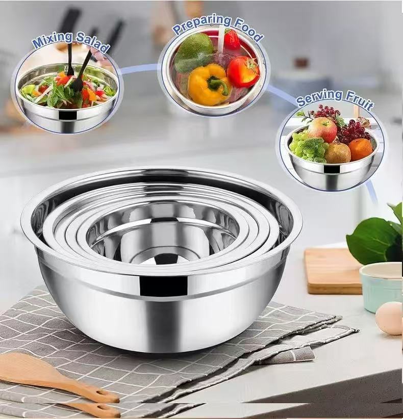 ชุดชามผสมสแตนเลสหนาพร้อมฝาปิด  - Kitchen Baking Set บทวิจารณ์และราคา