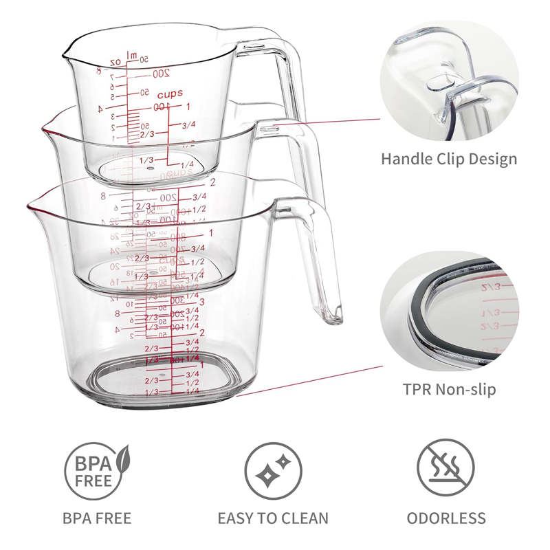 ชุดถ้วยตวงใส 1 ถ้วย, 2 ถ้วย, 4 - Kitchen Baking Kit บทวิจารณ์และราคา