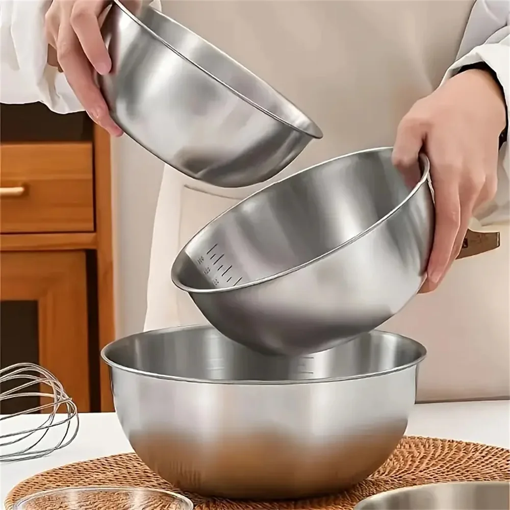 ชุดชามสแตนเลส 1-3 ใบ พร้อมสเกล - Kitchen Baking Set บทวิจารณ์และราคา