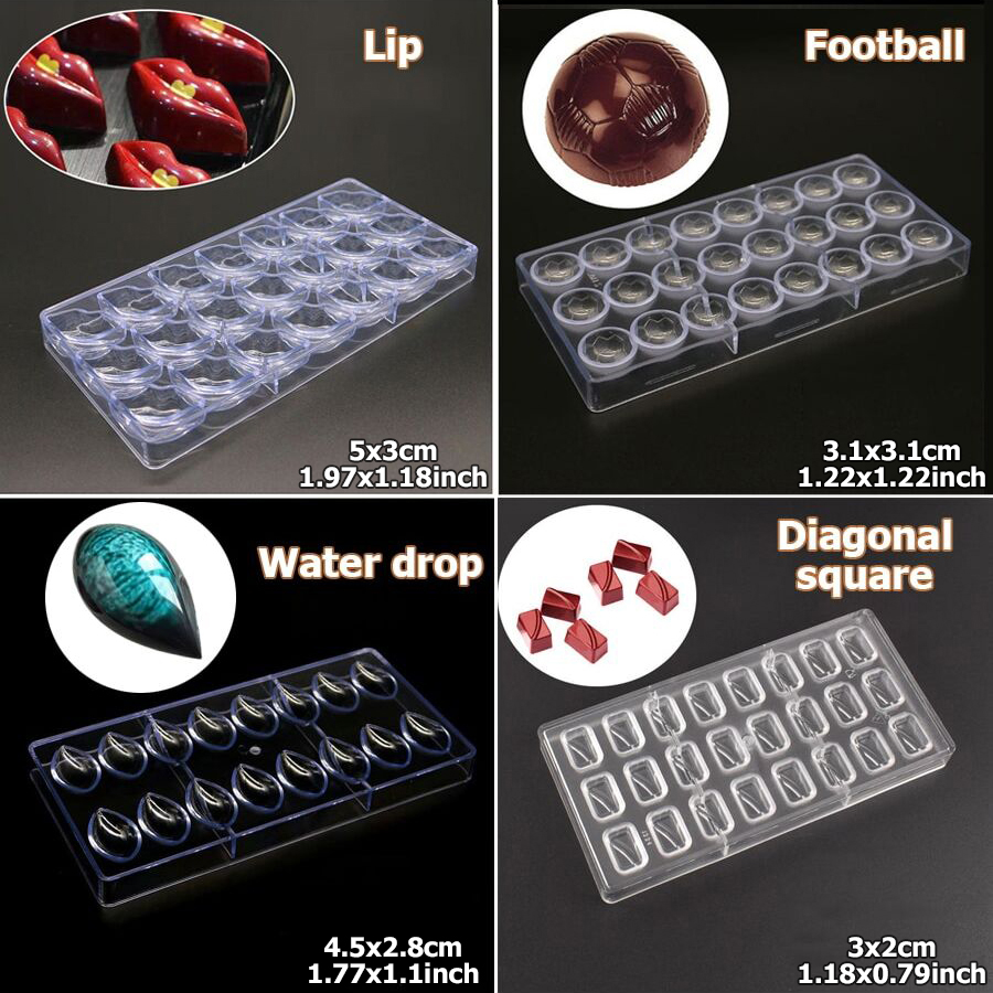 24 รูปแบบพลาสติกแม่พิมพ์ช็อกโก - Kitchen Baking Utensil บทวิจารณ์และราคา