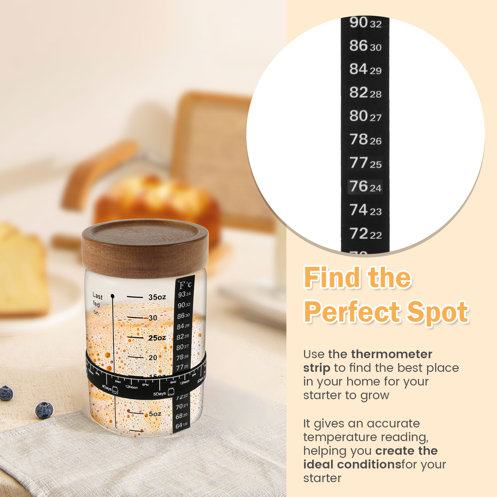 Sourdough ชุดโถสำหรับเริ่มใช้ง - Kitchen Baking Kit บทวิจารณ์และราคา