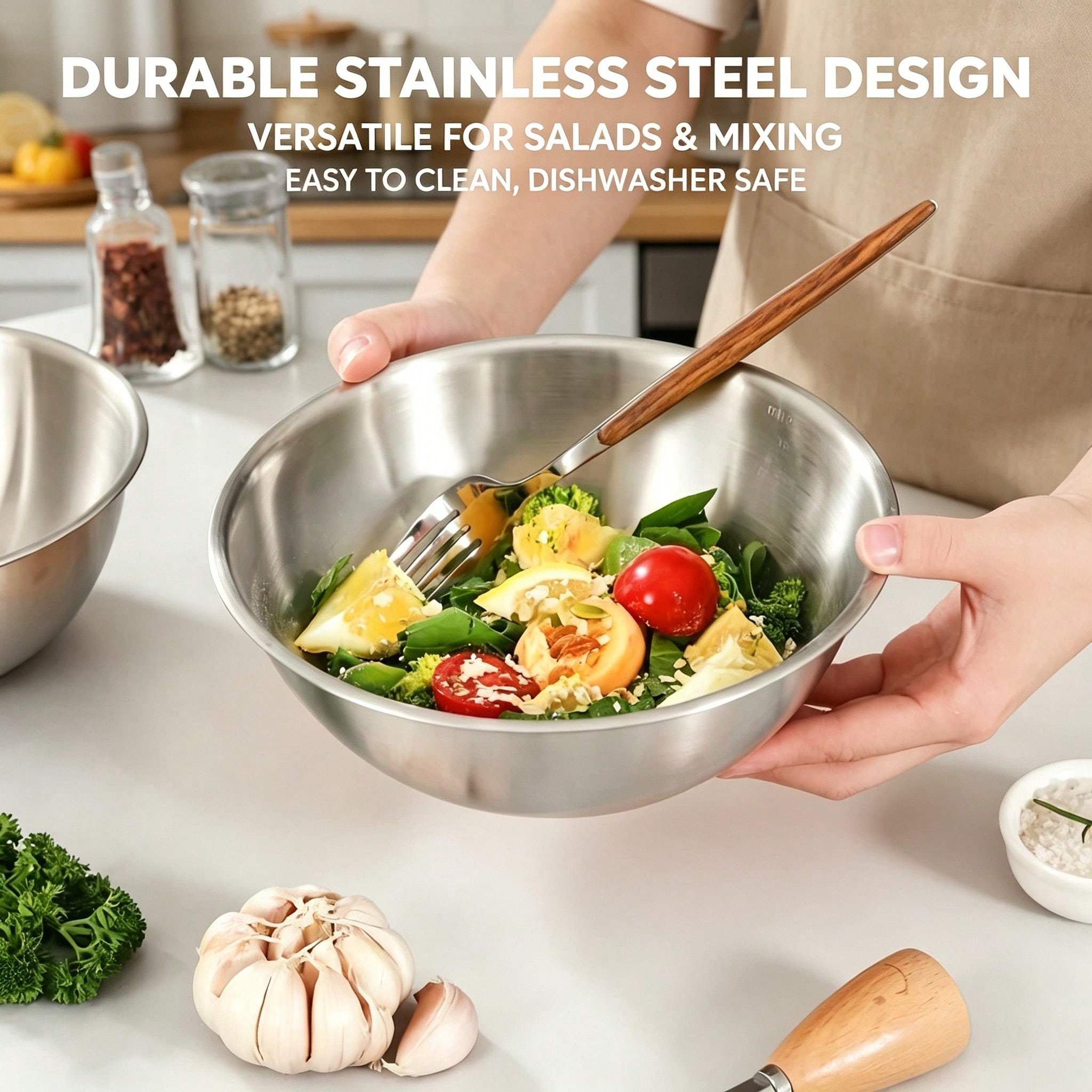 ชามสแตนเลสสำหรับทำอาหาร 4 ชิ้น - Baking (Kitchen Ingredient) บทวิจารณ์และราคา